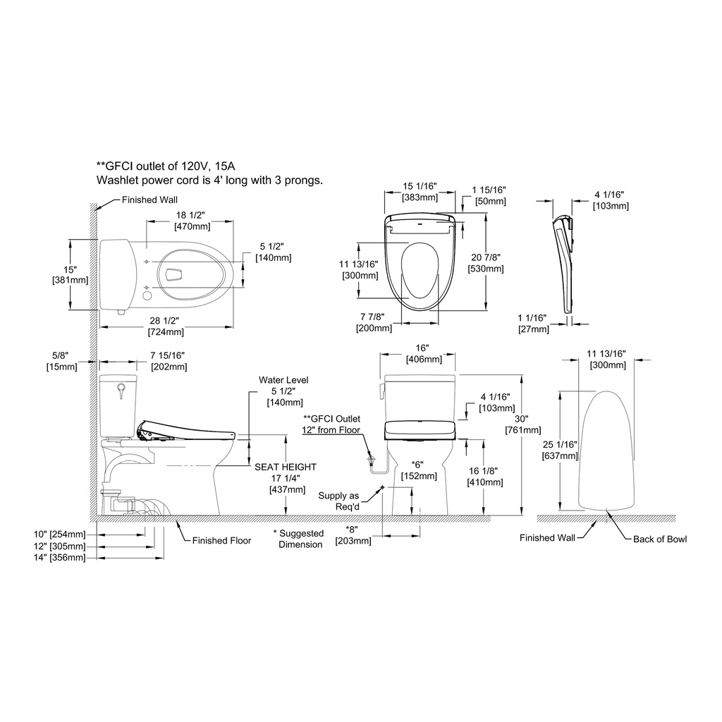 TOTO MW4744726CEFGA#01 Vespin Ii W/ Washlet+ S7 & Autoflush (1.28 Gpf)