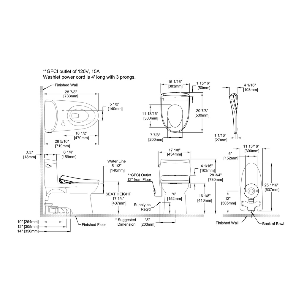 TOTO MW6144736CEFGA#01 Carlyle Ii W/ Washlet+ S7A & Autoflush (1.28 Gpf)