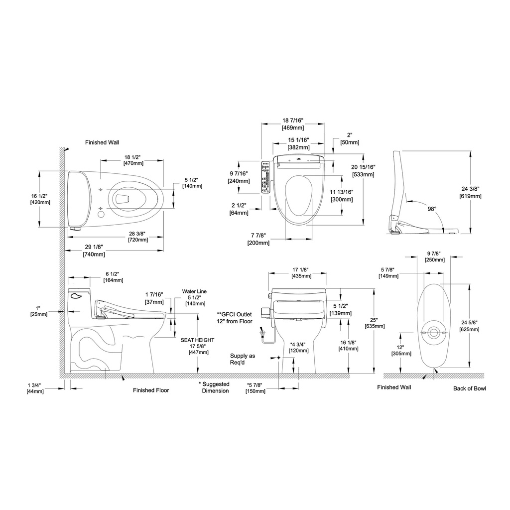 TOTO MW6184736CEFG#01 Ultramax 1PC Toilet W/ S7A