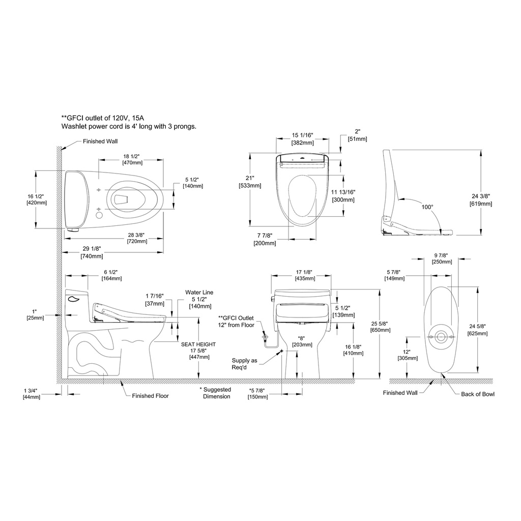 TOTO MW6343446CEFG#01 Supreme II W Washlet S5 1.28