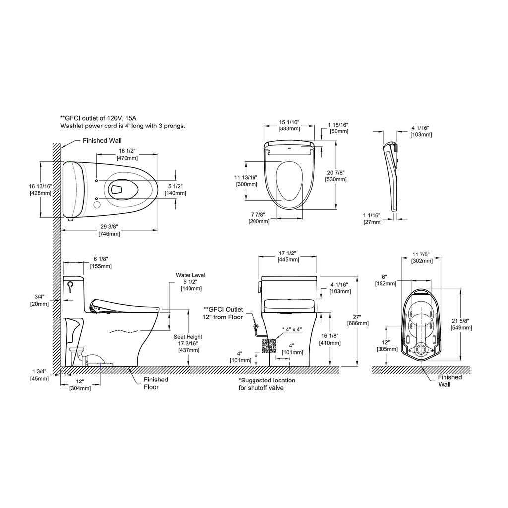 TOTO MW6424736CEFG#01 1Pc Nexus W/ Washlet+ S7A (1.28 Gpf)