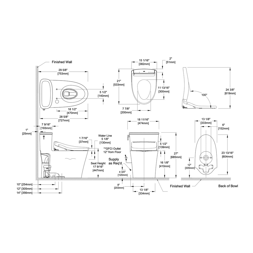 TOTO MW6864726CEFG#01 Aurora Washlet+ 1PC Toilet S7