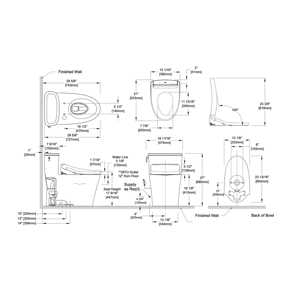 TOTO MW6864736CEFG#01 Aurora Washlet+ 1PC Toilet S7A
