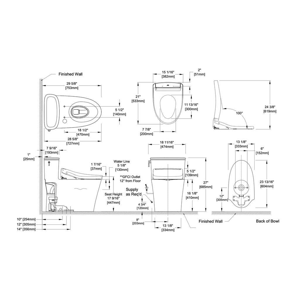 TOTO MW6864736CUFGA#01 Aurora 1G Washlet+ 1PC Toilet