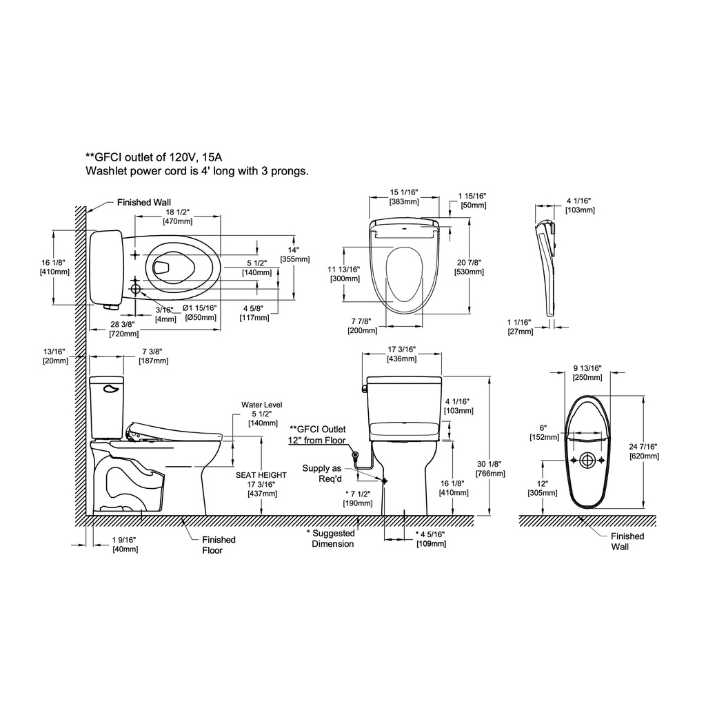 TOTO MW7764726CEG#01 Drake Rh W/ Washlet+ S7 (1.28Gpf)