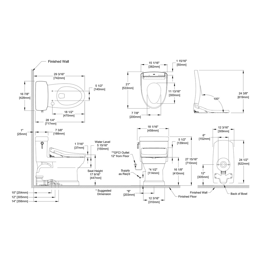 TOTO MW9743446CEFG#01 Guinevere W Washlet S5 1.28G