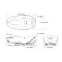 TOTO PJYD2200PWEU#TBL Flotation Tub W Zero Dimension