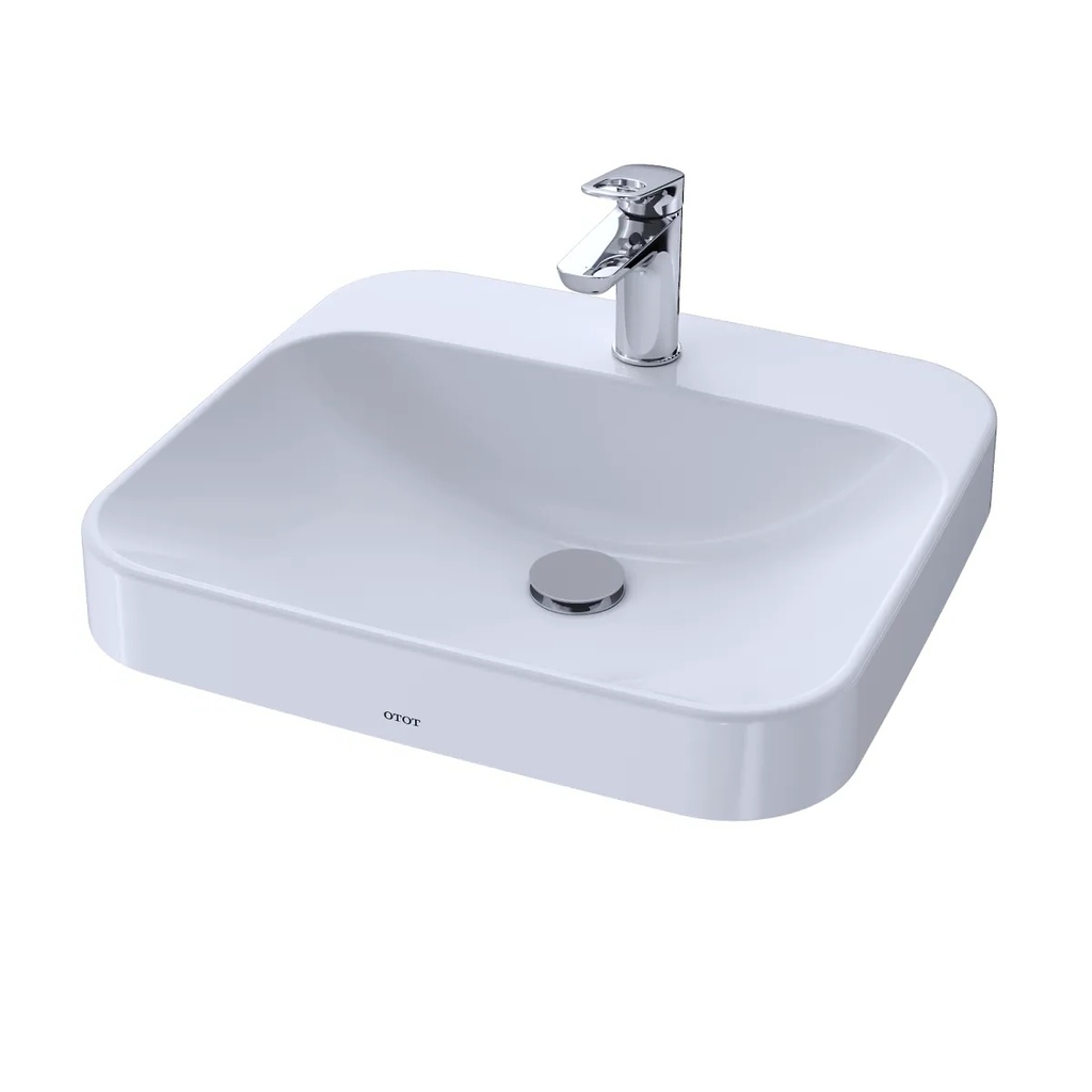 TOTO LT415G#01 Arvina Rectangle Vessel Lav Inset, 20" L - Single-Hole Center
