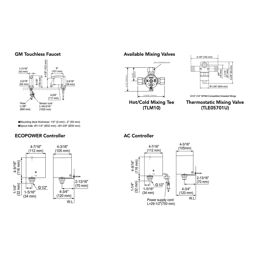 TOTO T22S32E#CP Touchless Gmecopower 0.35Gpm D20