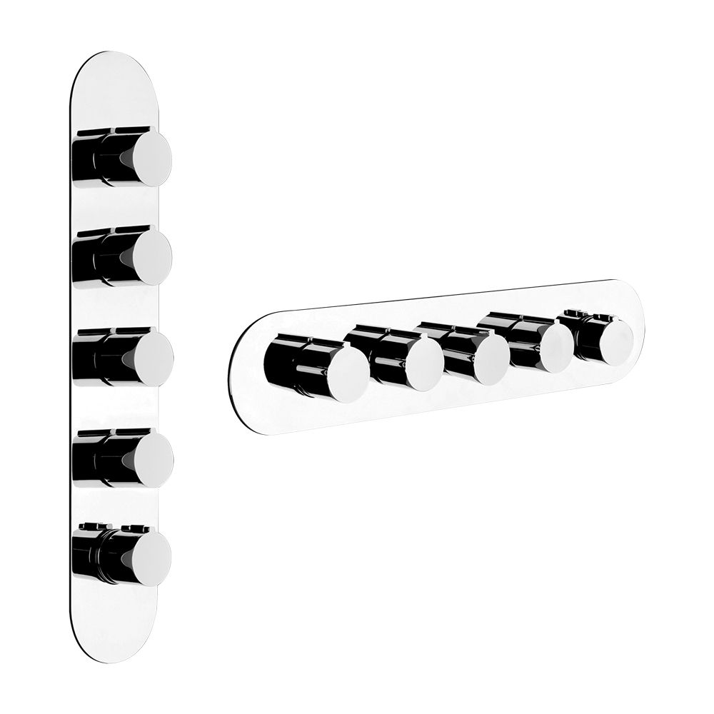 Gessi 39756 Goccia Thermostatic Trim With Four Volume Controls Chrome 1
