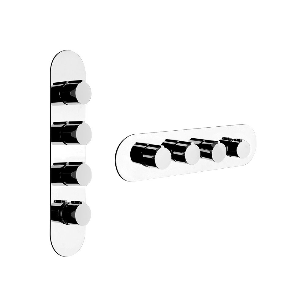 Gessi 39754 Goccia Thermostatic Trim With Three Volume Controls Chrome 1