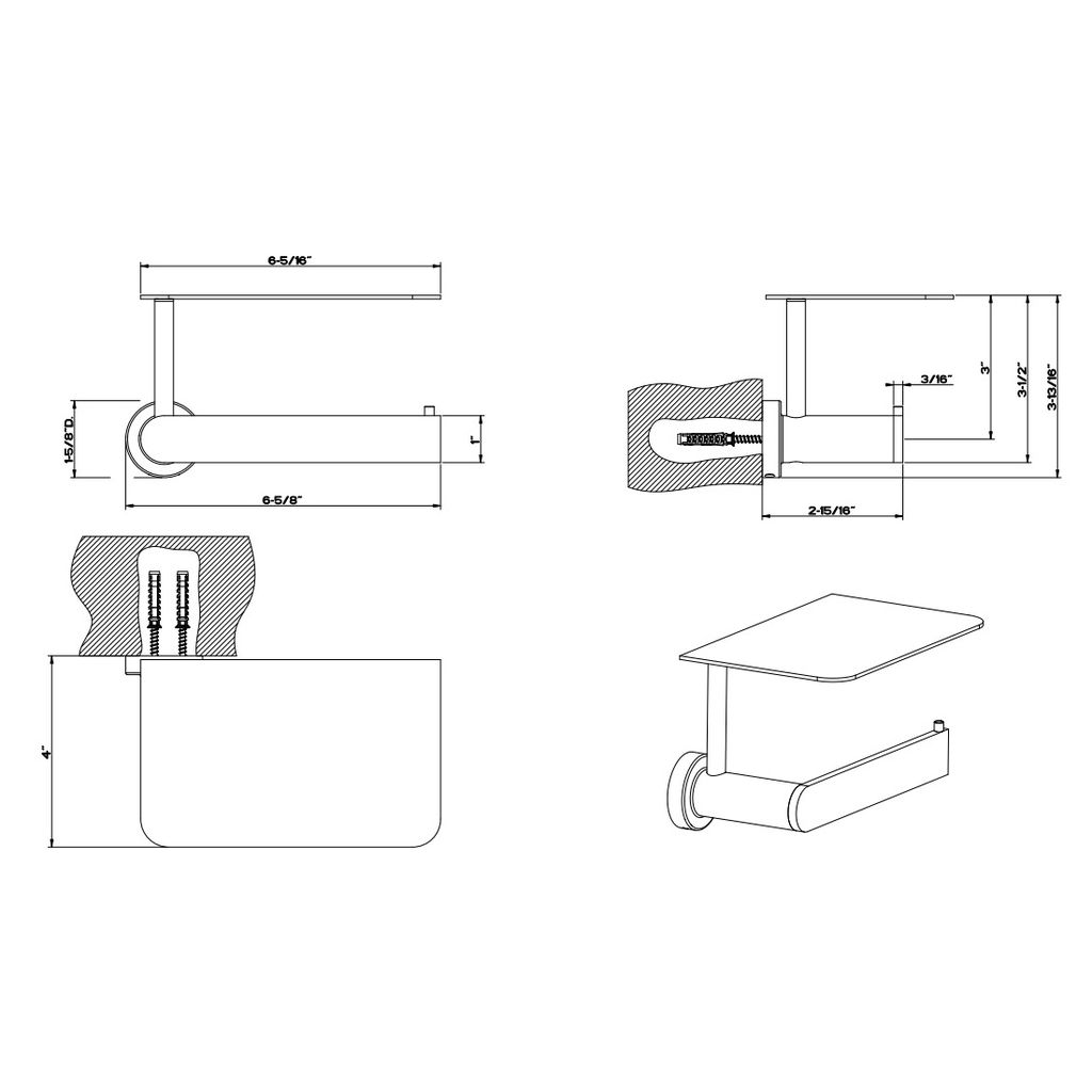 Gessi 38855 Emporio Wall Mounted Tissue Holder With Cover Chrome 2