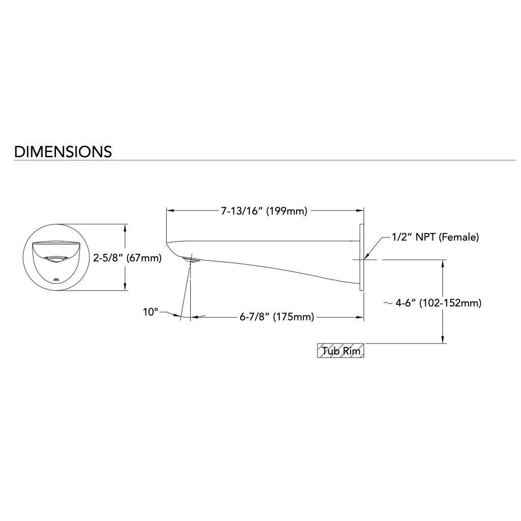 TOTO TBG01001U#BN Tub Spout,Modern R Brushed Nickel