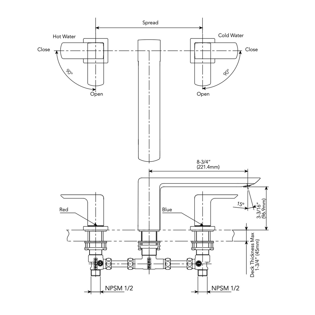 TOTO TBG02201U#MBL Trim Roman Tub Filler Gr (3H)