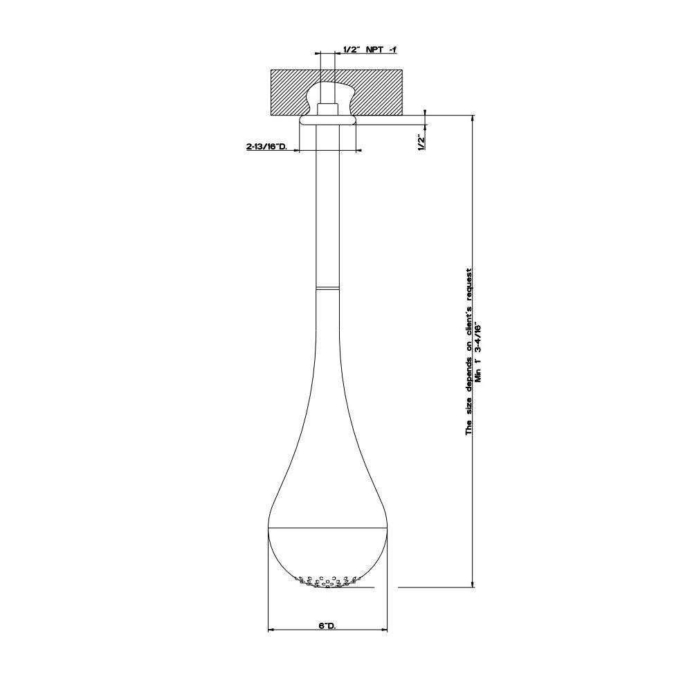 Gessi 35353 Goccia Ceiling Mounted Shower Head Chrome 2
