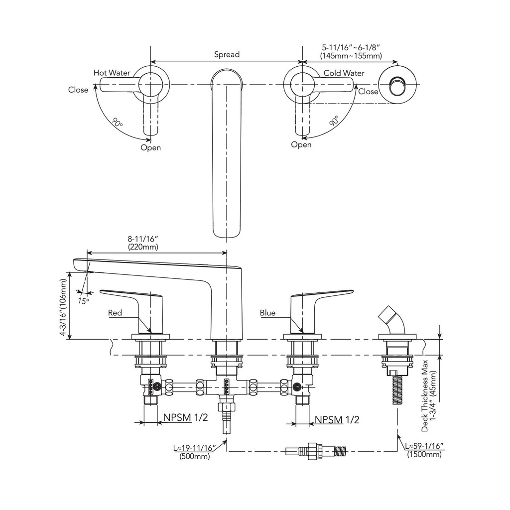 TOTO TBG03202U#BN Trim,Roman Tub Filler,Gs (4H) Brushed Nickel W/O Hs