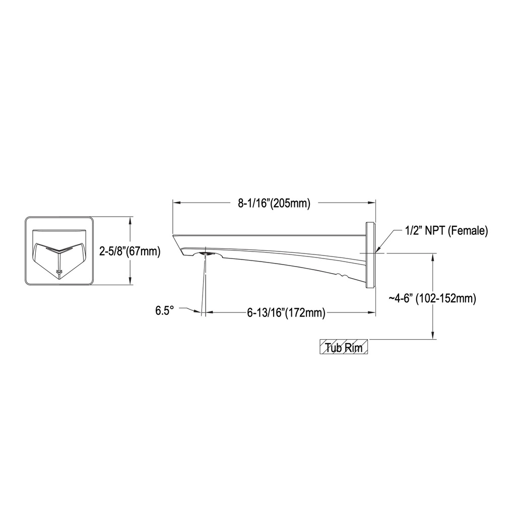 TOTO TBG07001U#PN Tub Spout-Ge