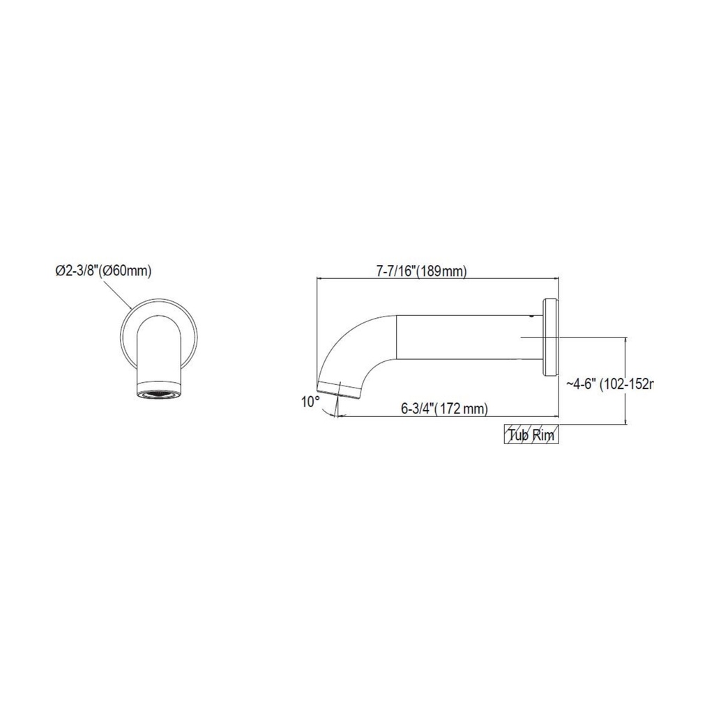 TOTO TBG11001U#PFG Tub Spout Gf