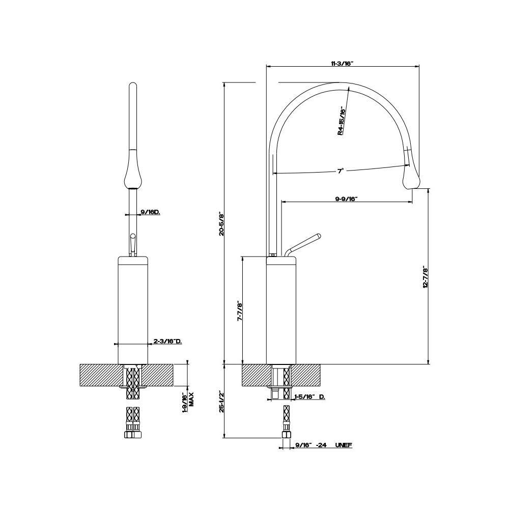 Gessi 35209 Goccia Tall Single Lever Washbasin Mixer Without Pop Up Chrome 2
