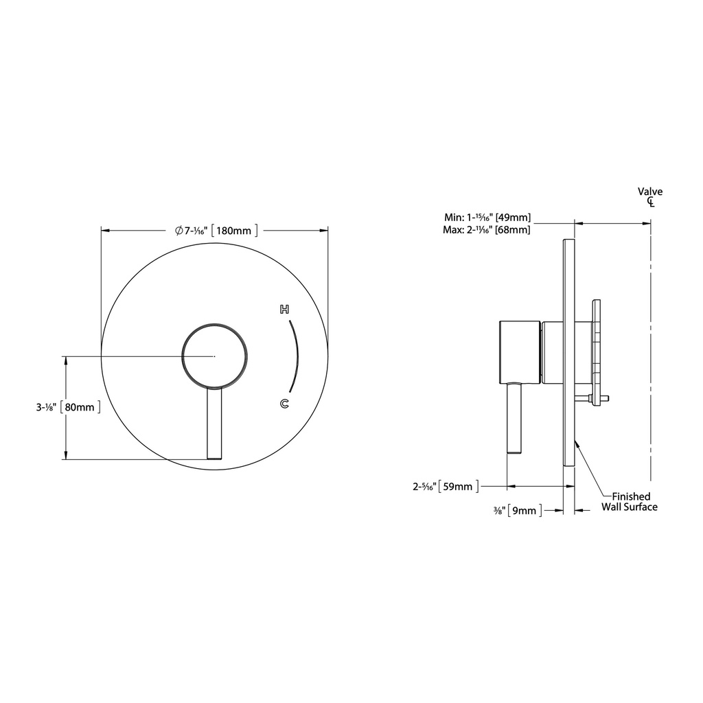 TOTO TBV01801U#BN Pb Valve Trim - Round