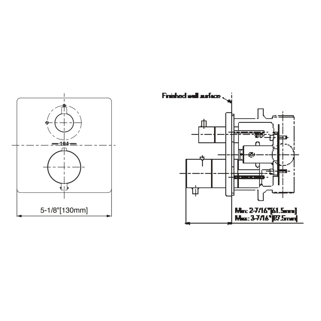 TOTO TBV02403U#PN Thermo Vol Ctrl Valve,G,Square Polished Nickel