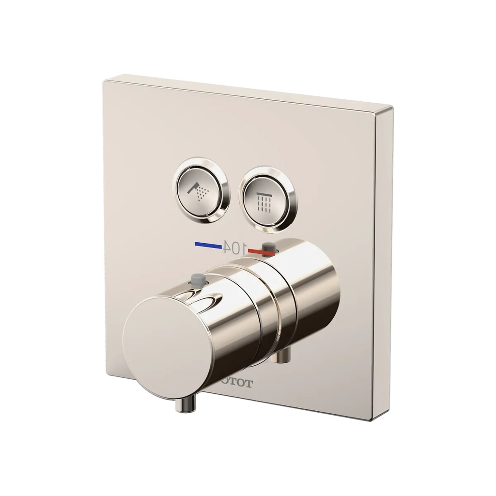 TOTO TBV02406U#PN Thermo 2Way Push Button Valve Polished Nickel W/ Shut Off