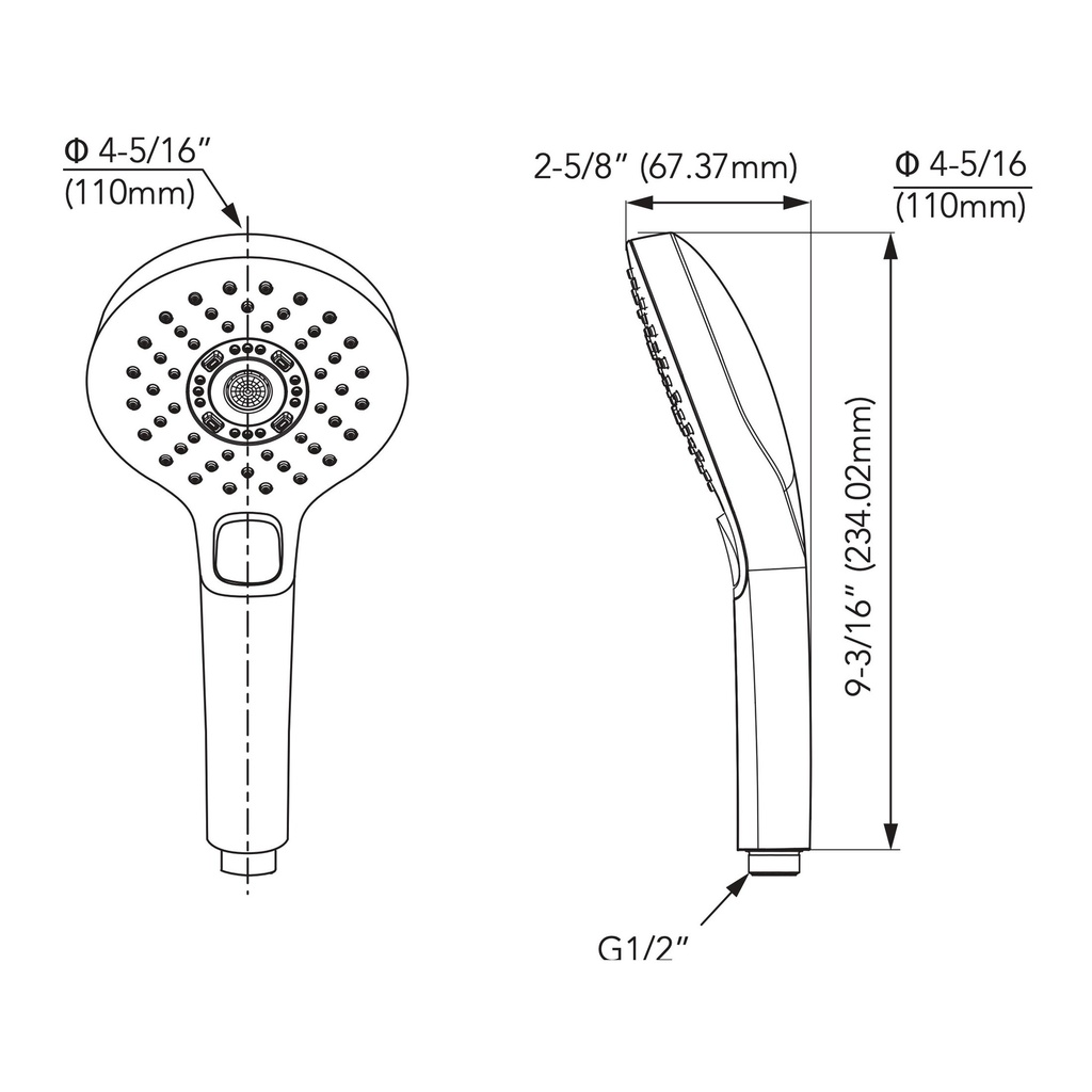 TOTO TBW01011U4#PN Hs,3 Mode,1.75Gpm,G,Round Polished Nickel
