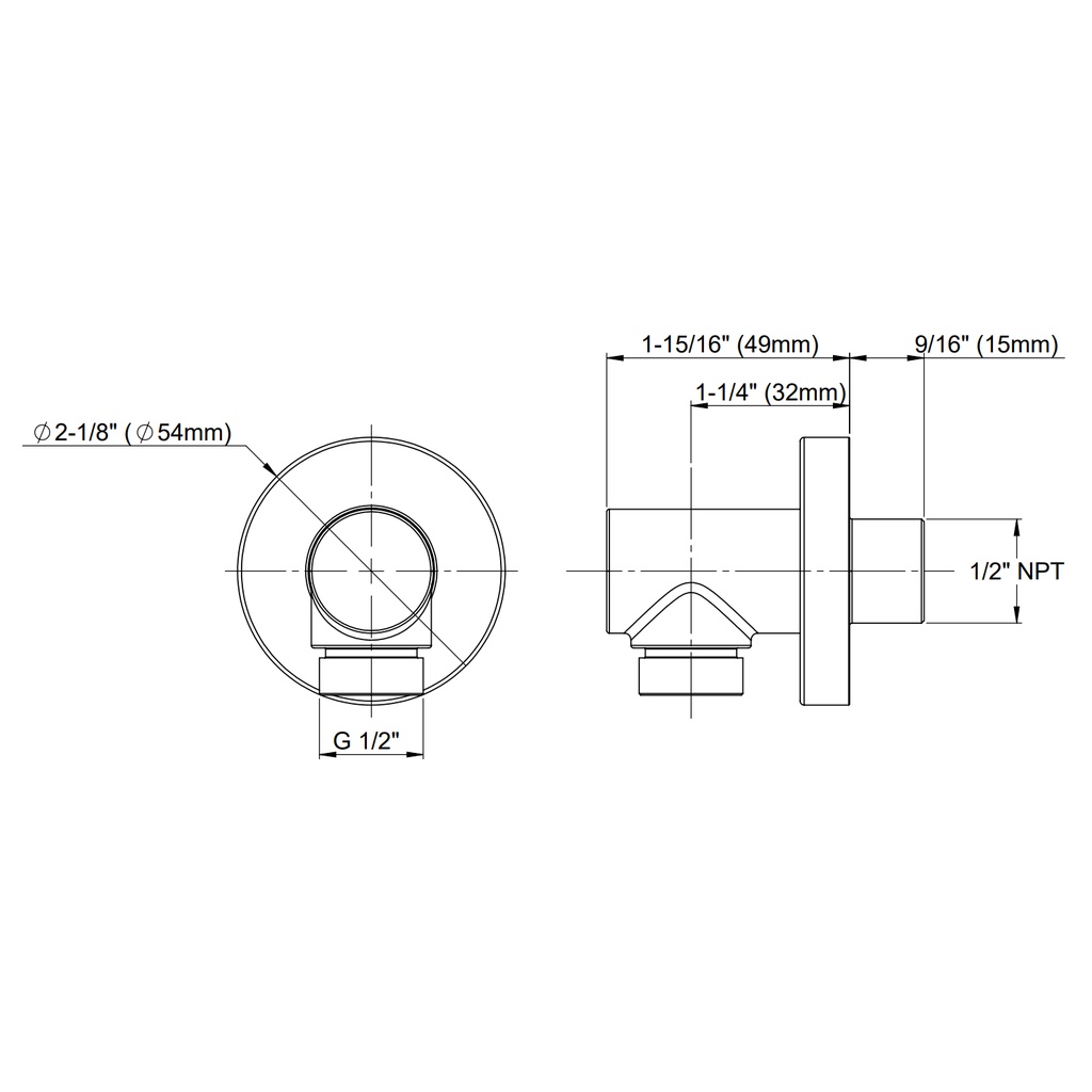 TOTO TBW01014U#CP Wall-Outlet Round