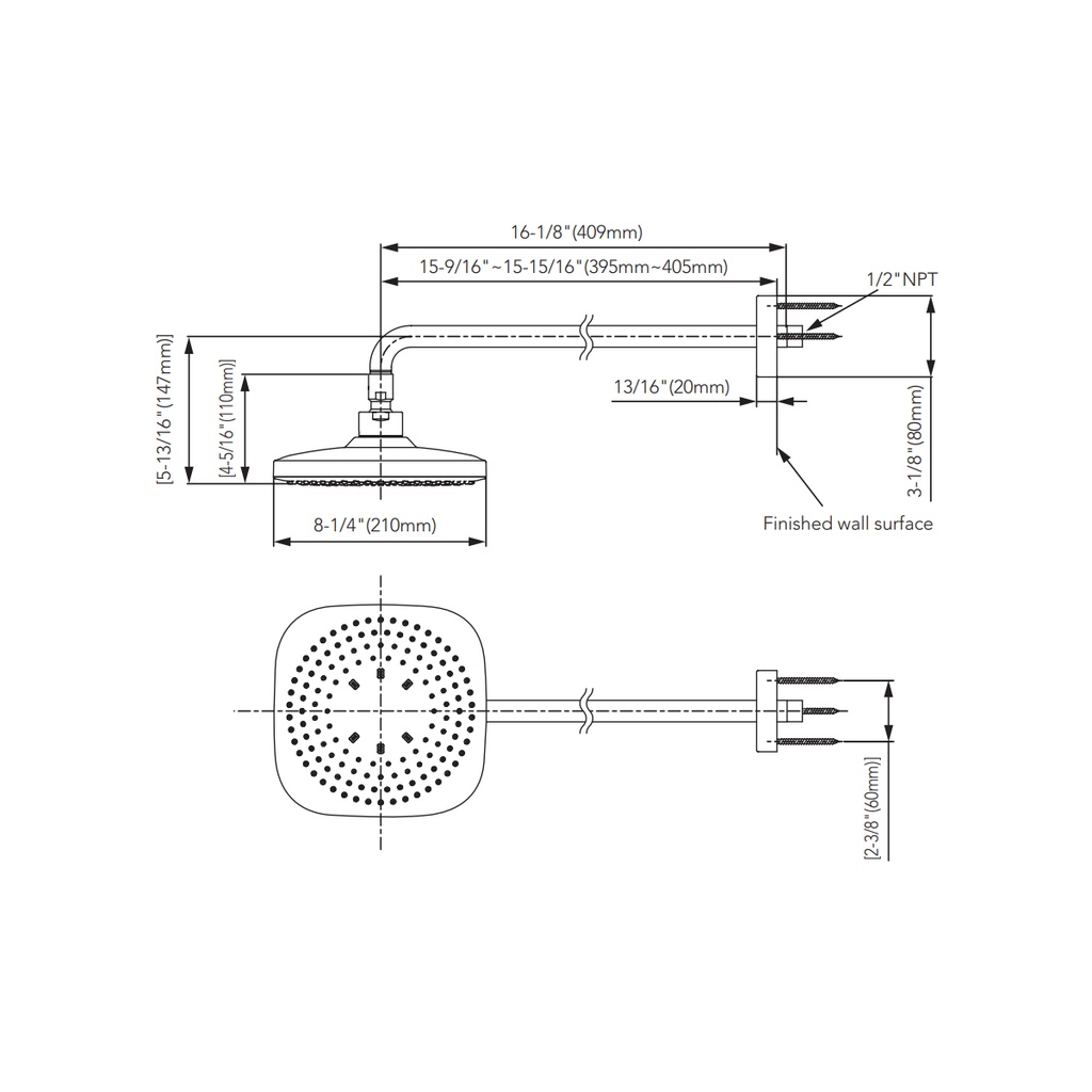TOTO TBW02003U1#MBL Sh 8.5" 1 Mode 2.5Gpm G Sqaure