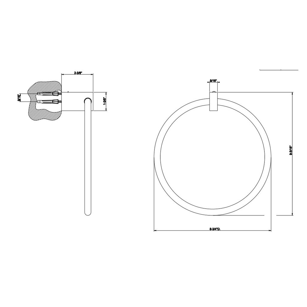 Gessi 20909 Rettangolo Towel Ring Chrome 2