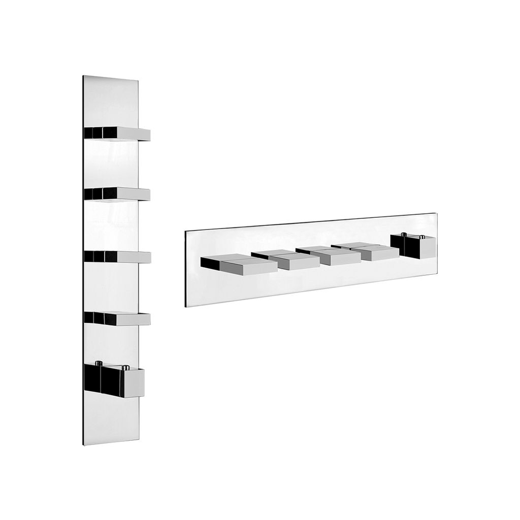 Gessi 39716 Rettangolo Thermostatic With Four Volume Controls Chrome 1