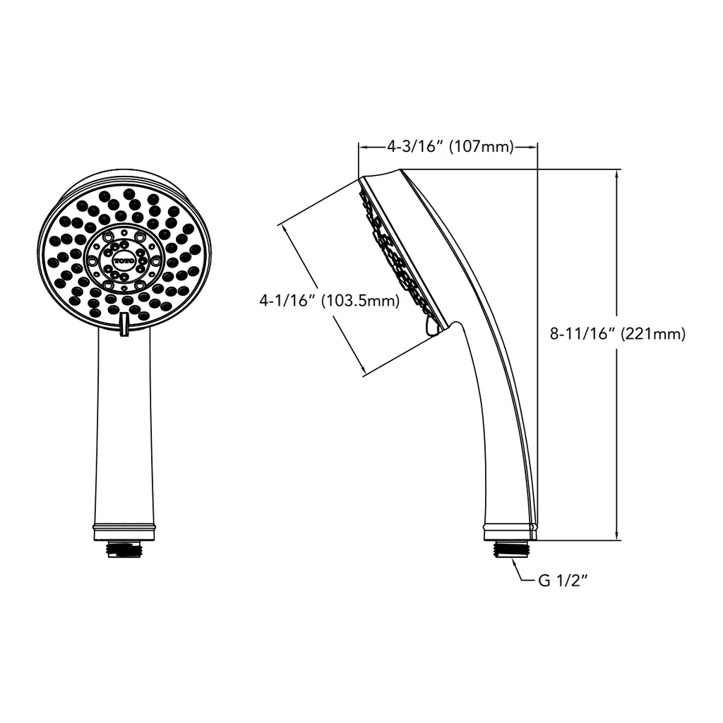 TOTO TBW03003U2#CP Hs,5 Mode,2.0Gpm,L,Classic Chrome Plated