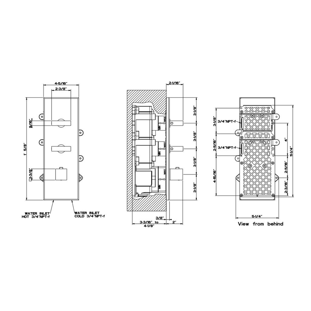 Gessi 39712 Rettangolo Thermostatic Trim With Two Volume Controls Chrome 2