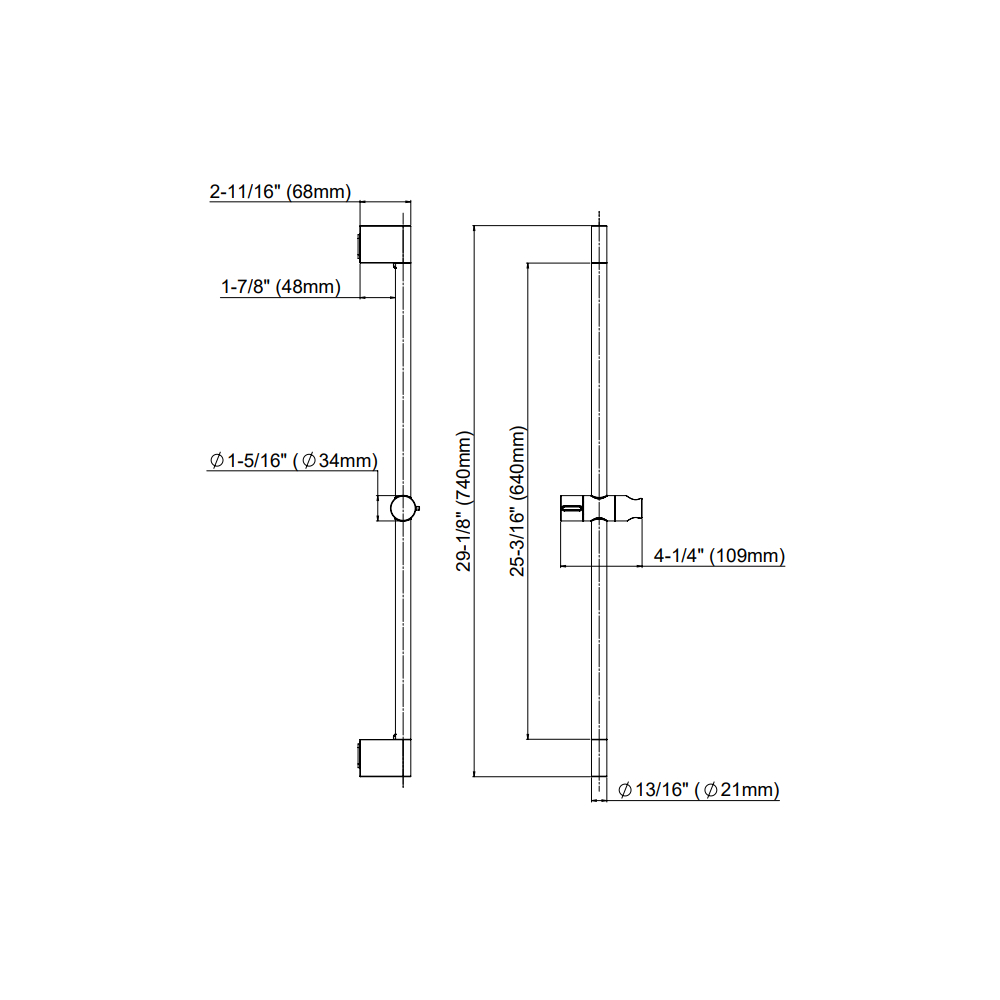 TOTO TBW07019U#PBR Slide Bar, 30"