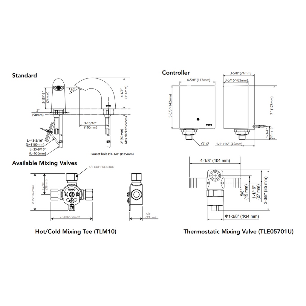TOTO TEL105-D10E#CP Ecofaucet Std Kit 0.09Gpc(0.35L/Cycle_Ond10Sec)