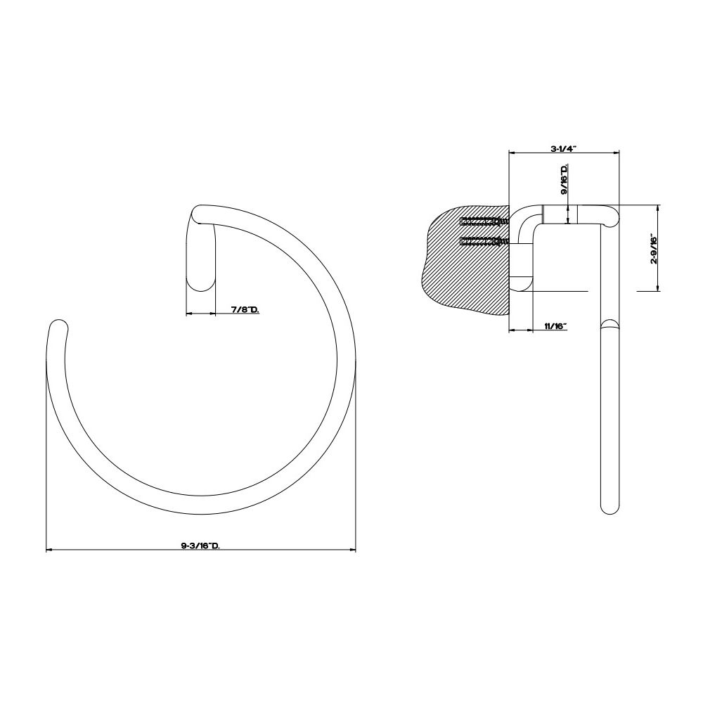 Gessi 38109 Goccia Towel Ring Chrome 2