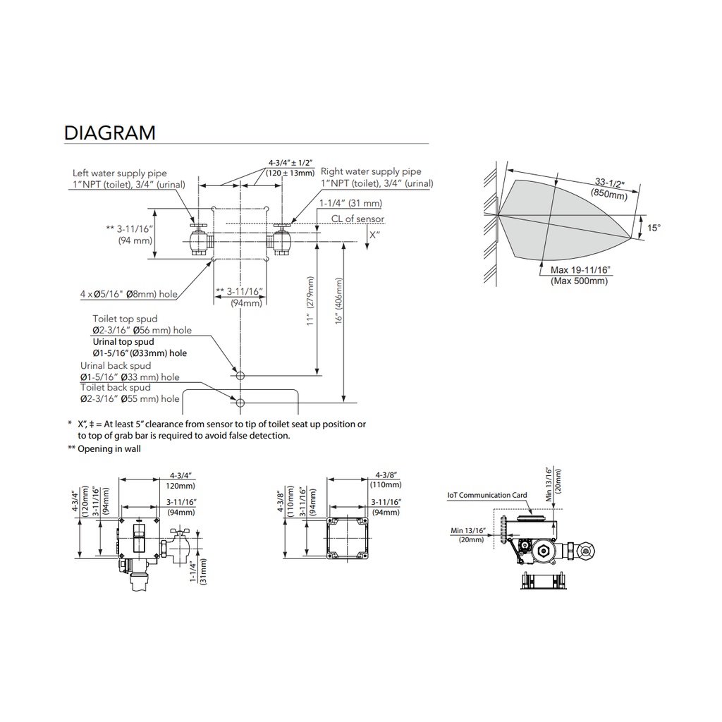 TOTO TEU3LAI4#SS Iot Efv Concealed Urinal 0.5G