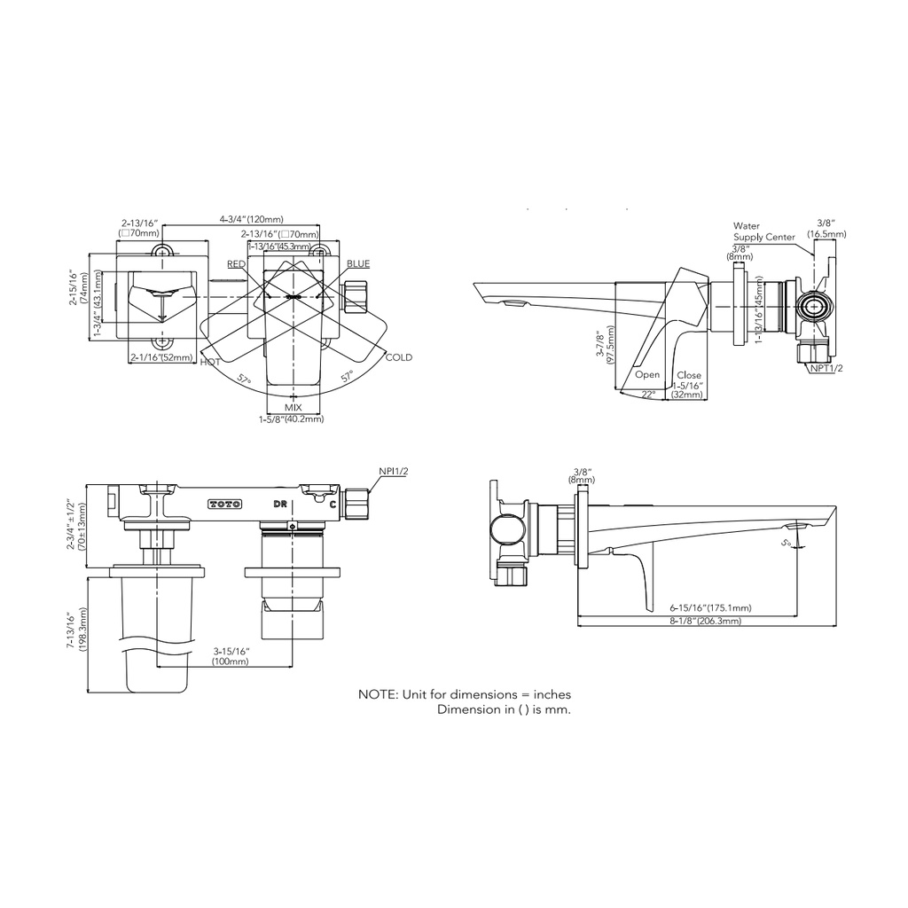TOTO TLG07307U#PFG Faucet Single Lav Ge(Wm)
