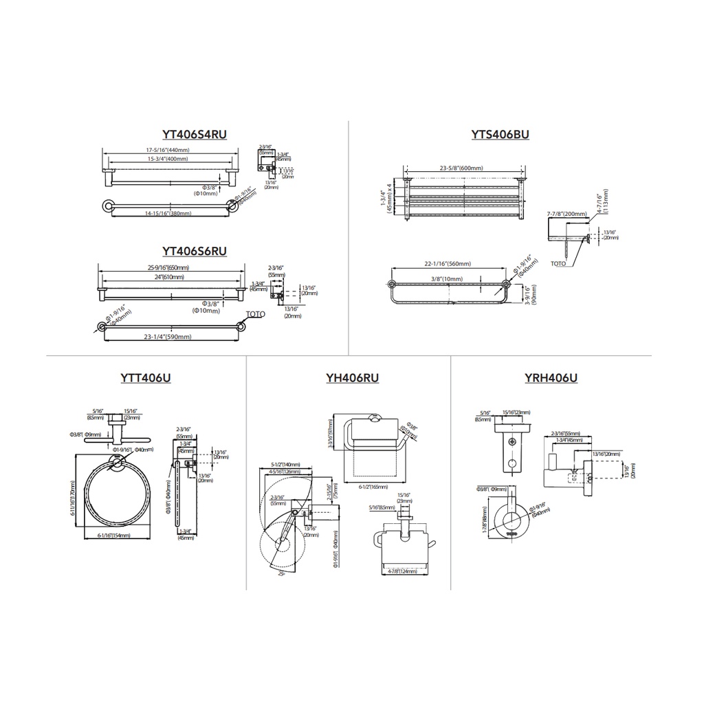 TOTO YH406RU#CP Paper Holder, Series L(Round) Chrome