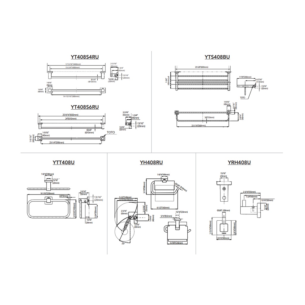 TOTO YH408RU#CP Paper Holder,Series L(Square) Chrome
