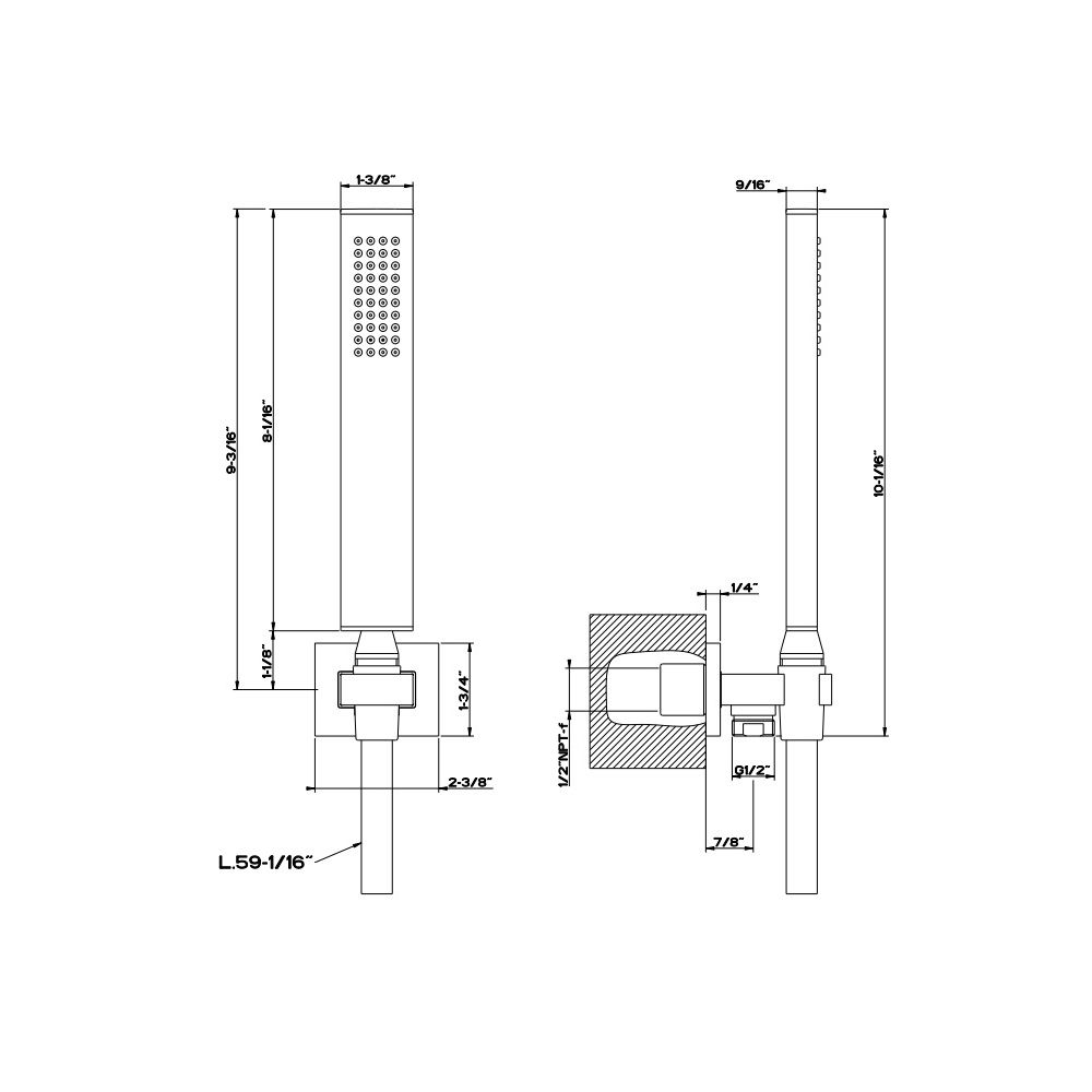 Gessi 26623 Rettangolo Handshower Set Chrome 2