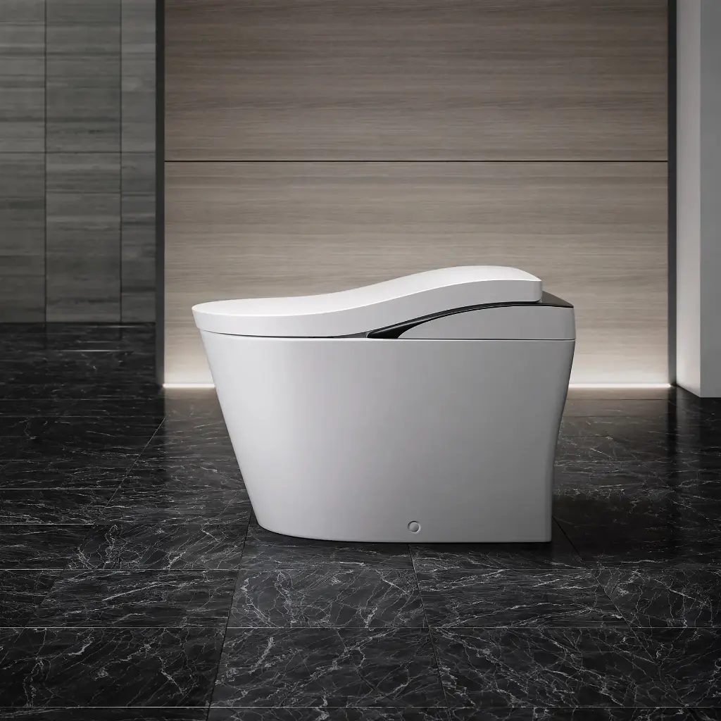 TOTO MS8732CUMFG#01B Neorest Ls Integrated Smart Toilet Cotton With Black Trim