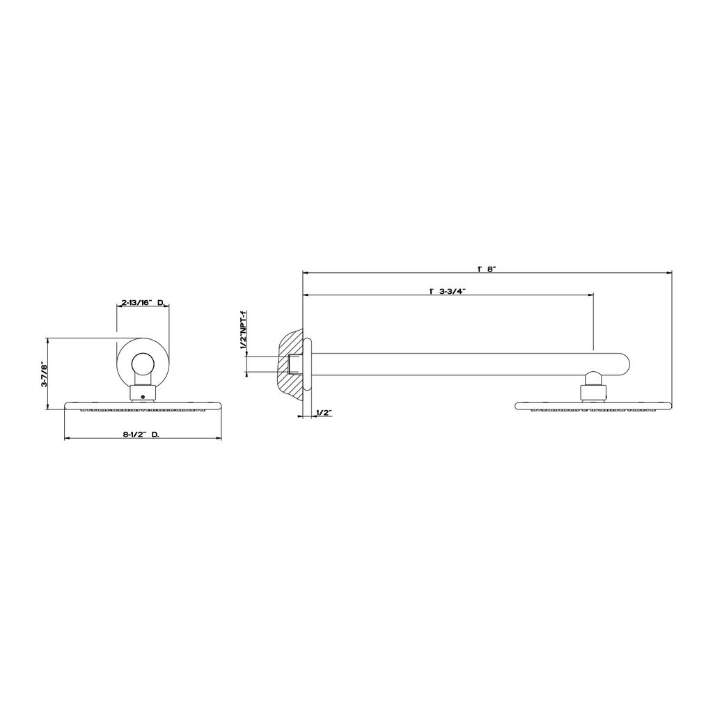 Gessi 33755 Goccia Wall Mounted Shower Head Chrome 2