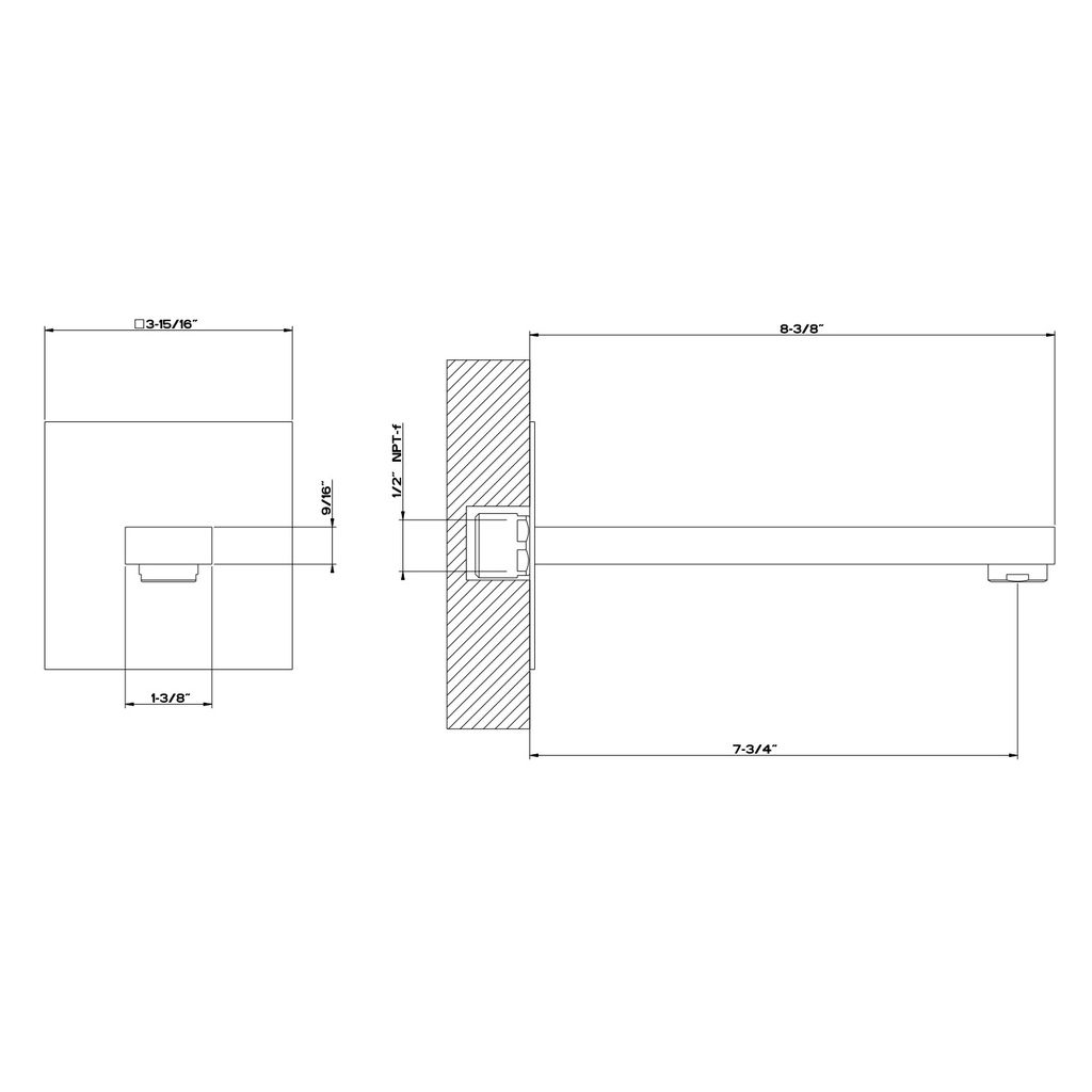 Gessi 26600 Rettangolo Wall Mounted Washbasin Spout Chrome 2