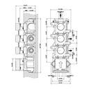 Gessi 39695 Thermostatic Rough Valve With Three Volume Controls 2