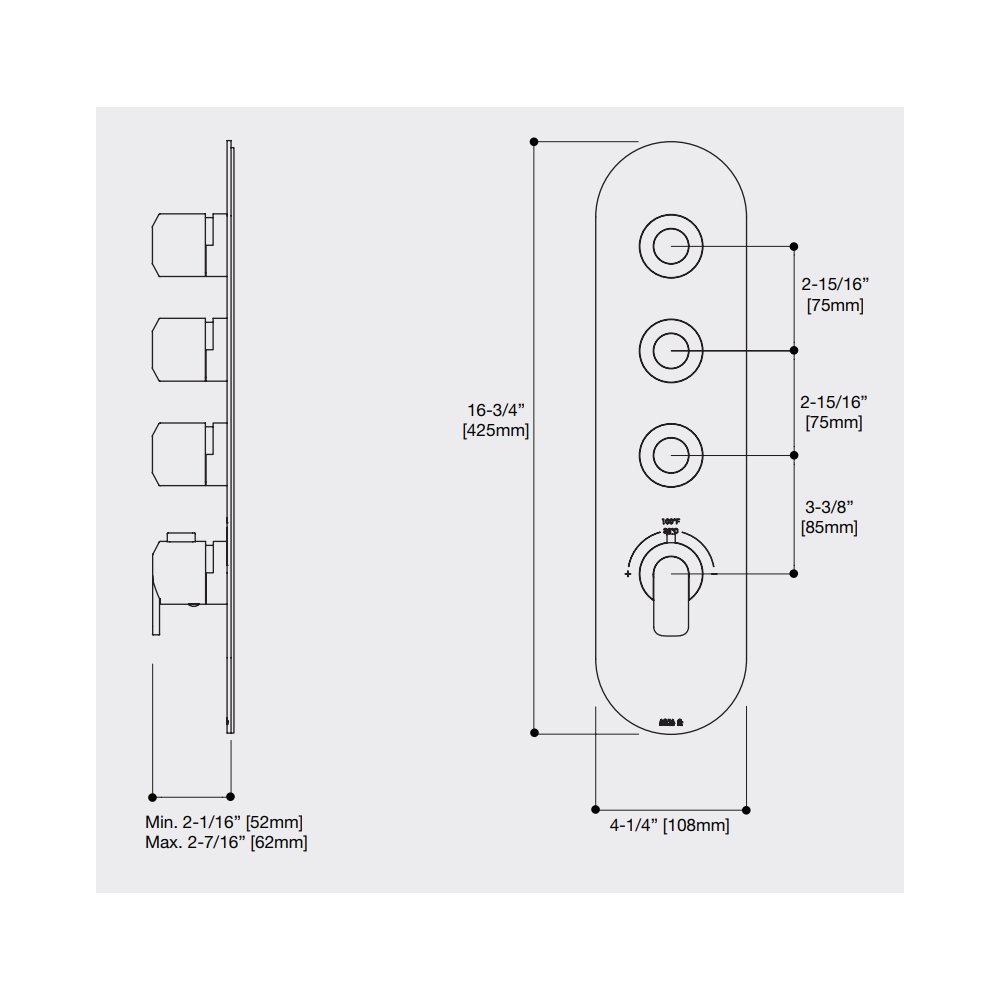 Aquabrass R3367PC C67 Trim Set T12003 Valve Polished Chrome