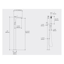 Aquabrass 19N85 Chicane Floormount Tub Filler Chrome
