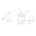 Gessi 26669 Rettangolo Wall Elbow With Backplate Chrome 2