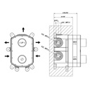 Gessi 09270 In Wall Thermostatic Rough Valve For 1/2/3 Way Diverter Function 2