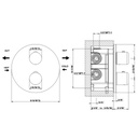 Gessi 33844 Goccia Thermostatic Trim with 2 Way Diverter Chrome 2